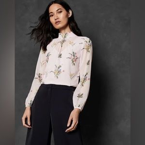 Ted Baker Zemiaa Flourish Floral Blouse - Dusty Pink